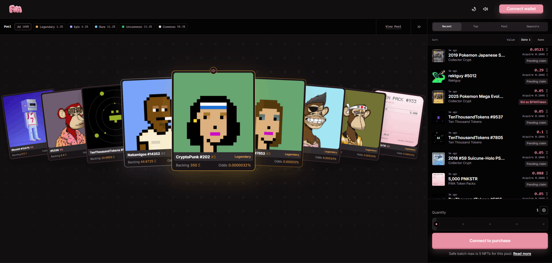 Screenshot of Fwa.fun NFT Protocol