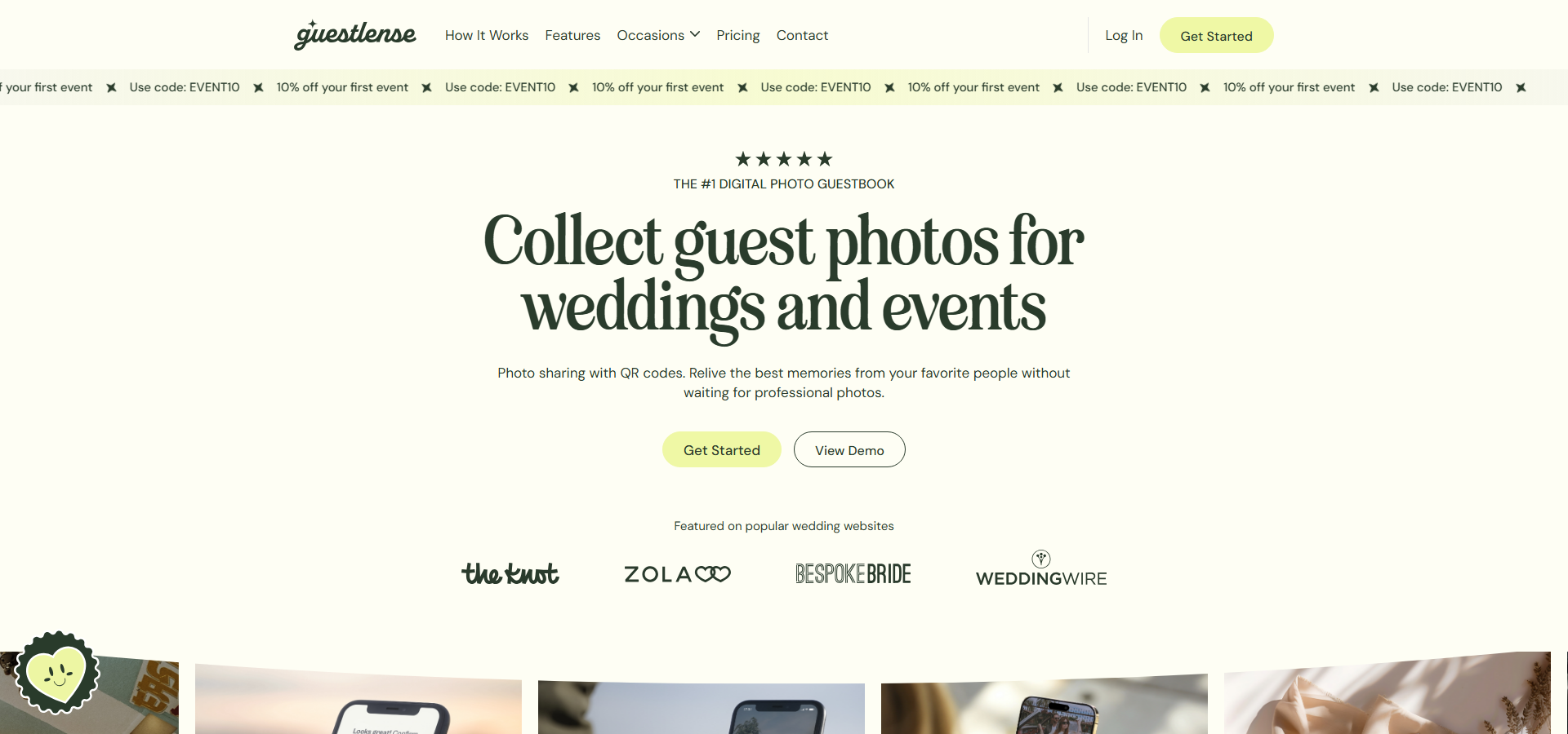 Screenshot of Guestlense Digital Photo Guestbook