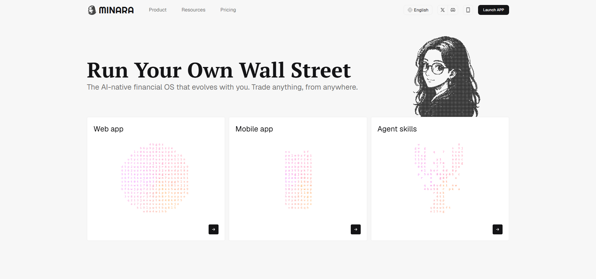 Screenshot of Minara AI-Native Trading Platform